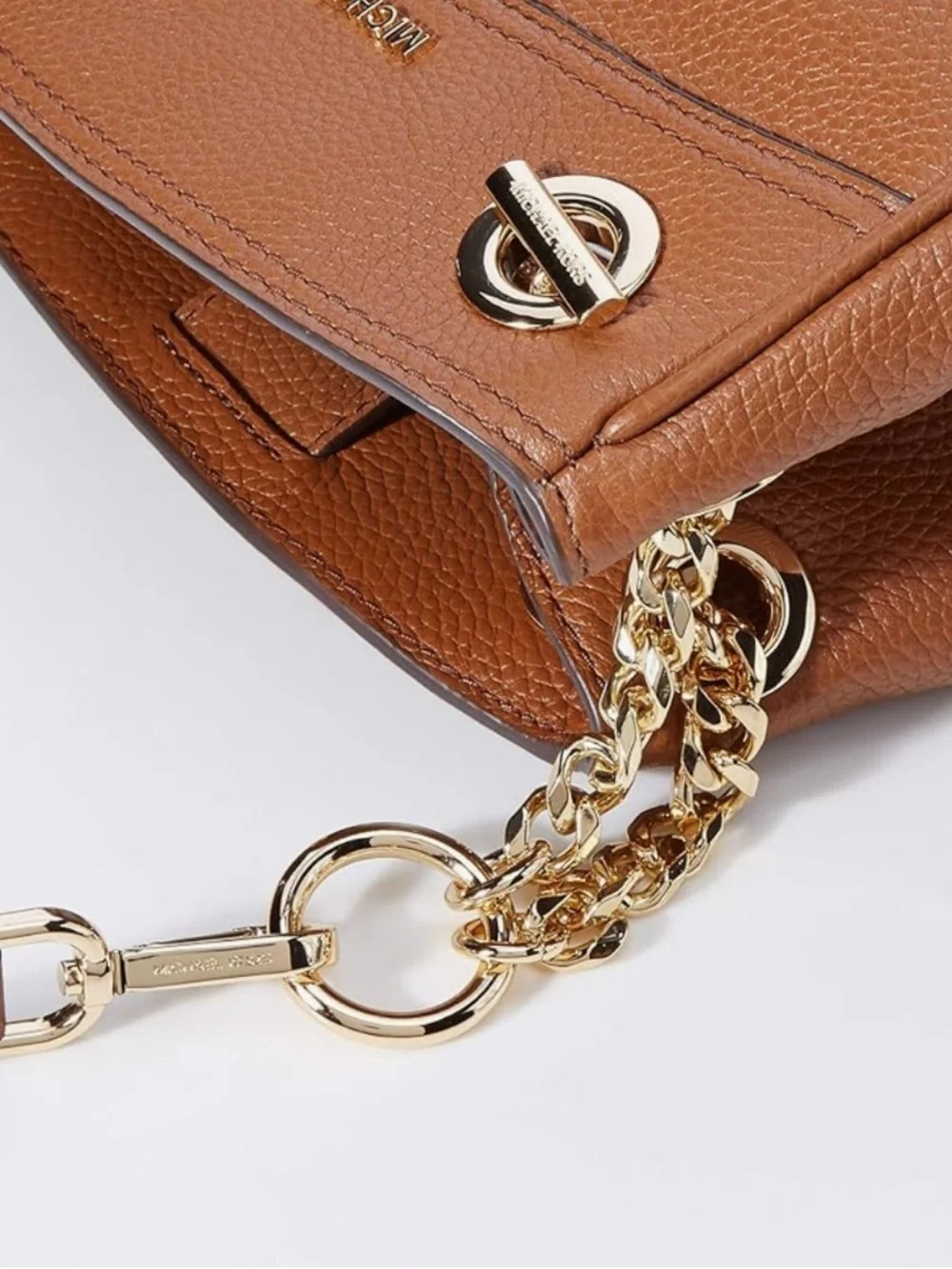 Michael Kors Jet Set Chain Legacy Shoulder Bag Chestnut Brown Pebbled Leather - Picture 16 of 16